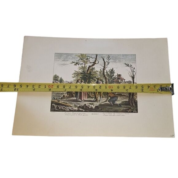 Giuseppe Zocchi vintage lithograph print Marzo - Picture 4 of 9